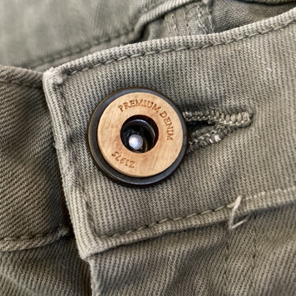 Zara Basic Denim Skinny Jeans (khaki green) - Picture 2 of 8